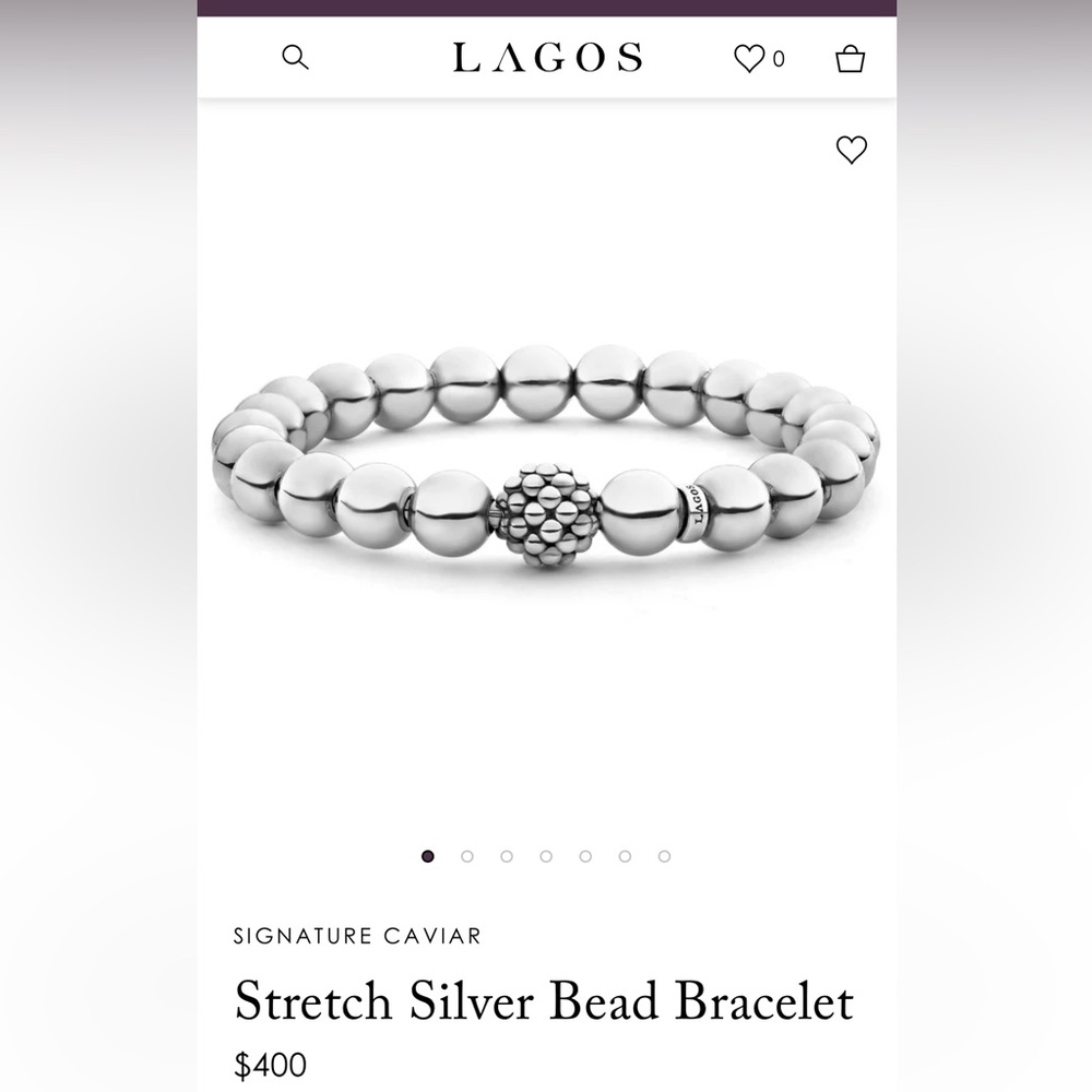 Stretch Lagos Sterling Silver Beaded Bracelet
